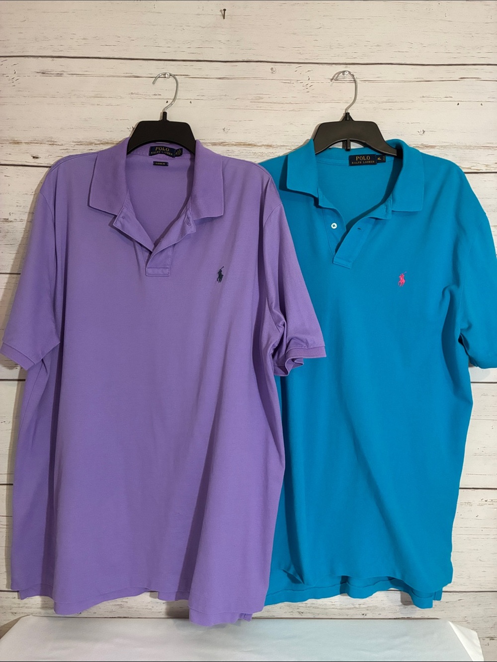 Polo by Ralph Lauren Purple and Teal Short-Sleeve Polo Shirts